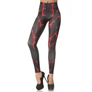 Elonbo Red Sexy Style Digital Painting Tight Women Leggings