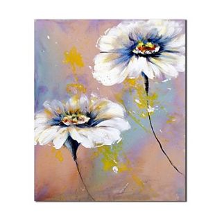 Hand Painted Oil Painting Floral White Flower with Stretched Frame