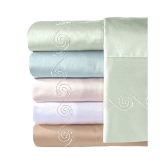 American Heritage 300tc Embroidered Swirl Pillowcases, Sage