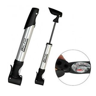 Cycling Sliver Aluminium Alloy Bicycle Pump With The Baromrter