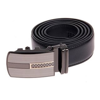 Mens Stylish Cow Split Leather Belt W/ Zinc Alloy Automatic Buckle