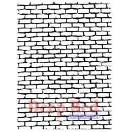 Deep Red Cling Stamp  Brick Wall Background