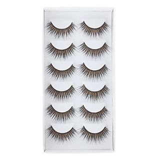 6Pcs High Simulation YellowBlack Mixed Color False Eyelash F13