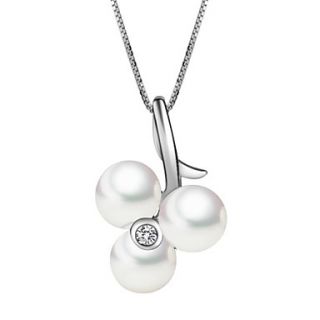 Womens 925 Sterling Silver Pearl Sweeping Romantic Necklace