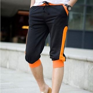 Mens Sports Casual Cropped Contrast Color Shorts(Acc Not Included)