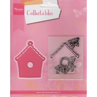 Marianne Designs Collectables Dies With Stamps birdhouse/flower   Butterfly