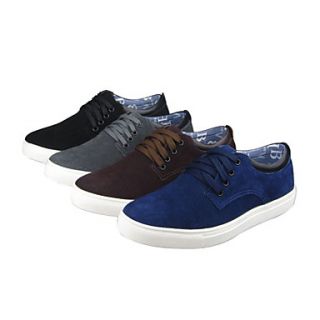 Leather Mens Low Heel Comfort Fashion Sneakers Shoes With Lace Up (More Colors)