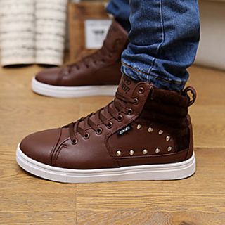 Trend Point Mens Trendy Manmade Leather Shoes(Brown)