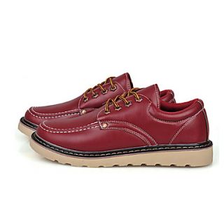 Trend Point Mens Popular Leather Shoes(Red)