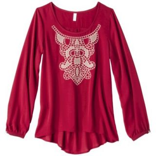 Xhilaration Juniors Embroidered Top   Red S(3 5)