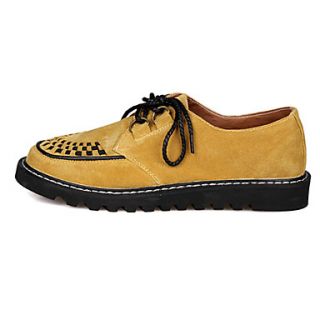 Trend Point Mens Popular Fitted Suede Shoes(Yellow)