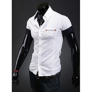 Midoo Stand Collar Short Sleeved Shirt(White)