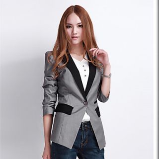 Newcomerland Korean Hit Color Stitching Slim Small Suit(Gray)