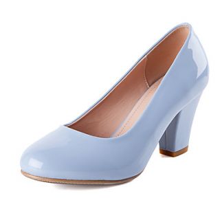 XNG 2014 Round Head Thick Heel Simply Candy Color Commuter Shoes (Sky Blue)