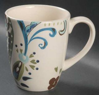  Melrose Paisley Mug, Fine China Dinnerware   Blue,Green & Brown Flowers