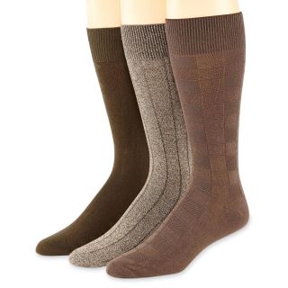 Stafford 3 pk. Cotton Rich Socks, Khaki Texture, Mens