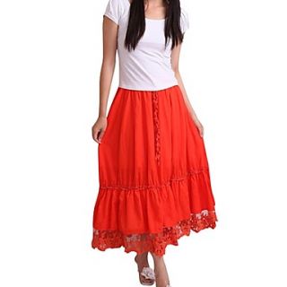 Womens Long Maxi Bohemian Folk Elastic Lace Skirts