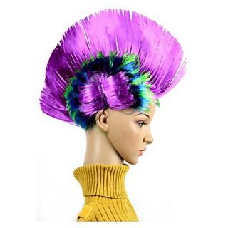 New Cosplay Party Mixed Color Synthetic Straight Comb Wigs