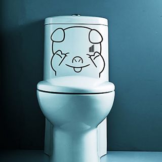 Cute Shamefaced Pig Toilet Stickers