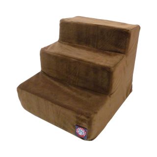 Majestic Pet 3 Step Faux Suede Pet Stairs, Chocolate (Brown)