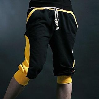Mens Fashion Casual Cropped Contrast Color Sports Shorts