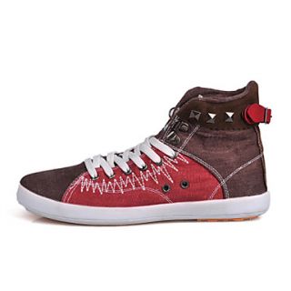 Trend Point Mens Trendy Canvas Sneakers(Red)
