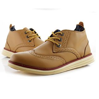 Trend Point Mens Popular Manmade Leather Shoes(Yellow)