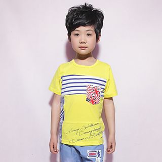 Oudibeila Boys Cotton Short Sleeve T Shirt(Yellow)