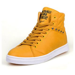 Trend Point Mens Popular Slim Fit Leather Shoes(Yellow)
