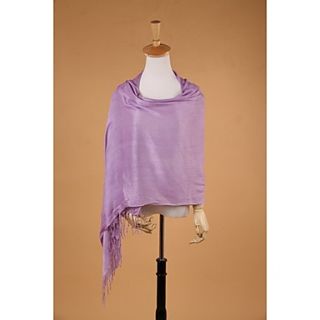 ZICQFURL Womens Pure Cotton Solid Color Long Scarf (Purple)