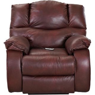 Hillside Leather Heat and Massage Recliner, Steamboat Oxblood