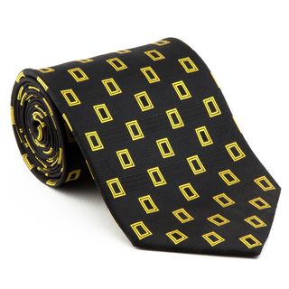 Platinum Ties Mens Black And Yellow Deep Necktie