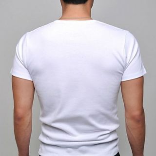 Shishangqiyi Korean Slim V Neck Short Sleeved Bottoming T Shirt(White)