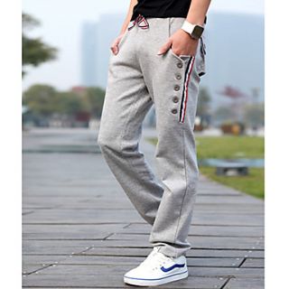 Shishangqiyi Listing Hypotenuse Button Design Fashion Casual Sweatpants(Light Gray)