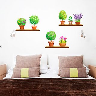 Countryside Style Potted Plant Wall Stickers