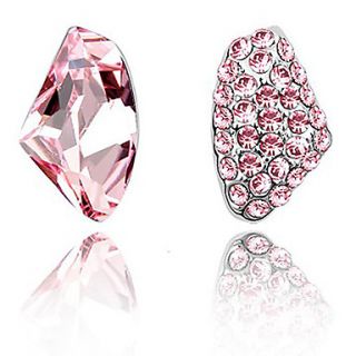 Xingzi Womens Charming Pink Made With Swarovski Elements Crystal Stud Earrings