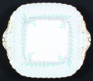 Minton Symphony Blue Square Handled Cake Plate, Fine China Dinnerware   Blue Lau