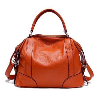 Womens Fashion Leisure Handbag First Layer Cowhide Genuine Leather Tote Tags Linning Color on Random