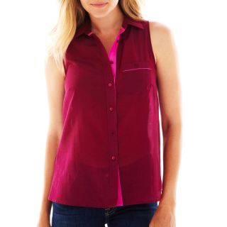 Sleeveless Pocket Shirt, Miami Beet/bck 2 F, Womens