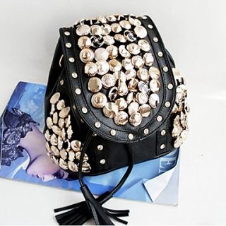 Womens Fashion Button Backpack With Rivets