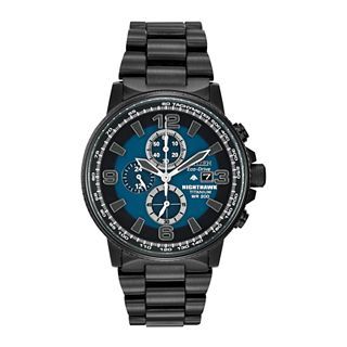 Citizen Eco Drive Nighthawk Titanium Mens Black & Blue 20ATM Chronograph Watch