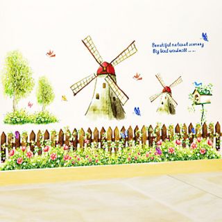 Botanical Windmill Garden Wall Stickers