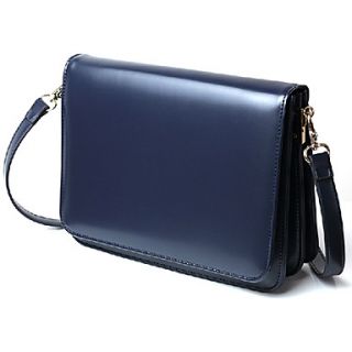 Fenghui Womens Vintage PU Leather Solid Color Shoulder Bag