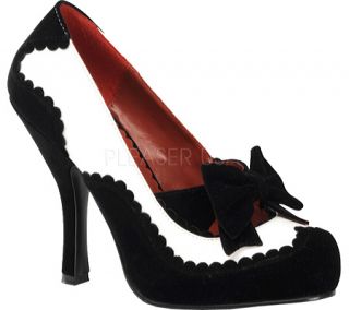Womens Funtasma Mafia 07   White Patent/Black Velvet Costume Shoes