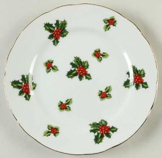 Lefton Holly Salad Plate, Fine China Dinnerware   Holly,Red Berries,No Candy Can