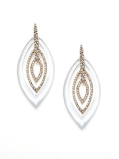 Alexis Bittar Lucite & Crystal Marquis Orbital Drop Earrings   Gold