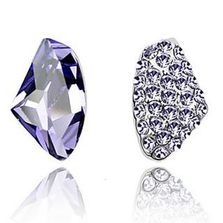 Xingzi Womens Charming Lilac Made With Swarovski Elements Crystal Stud Earrings