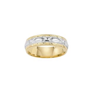 Wedding Band, Womens 6.5mm Engraved Comfort Fit, Size