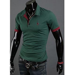 Chaolfs Mens Large Size Short Sleeve Fawn Polo Shirt (Green)