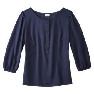 Merona Womens Woven 3/4 Sleeve Blouse   Xavier Navy   M